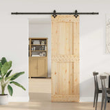 Porta Scorrevole con Set Hardware 70x210 cm Legno Massello Pino