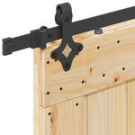 Porta Scorrevole con Set Hardware 70x210 cm Legno Massello Pino