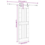 Porta Scorrevole con Set Hardware 70x210 cm Legno Massello Pino