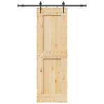 Porta Scorrevole con Set Hardware 70x210 cm Legno Massello Pino