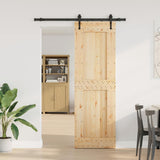 Porta Scorrevole con Set Hardware 70x210 cm Legno Massello Pino