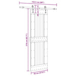 Porta Scorrevole con Set Hardware 70x210 cm Legno Massello Pino