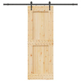 Porta Scorrevole con Set Hardware 80x210 cm Legno Massello Pino