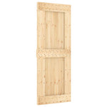 Porta Scorrevole con Set Hardware 80x210 cm Legno Massello Pino