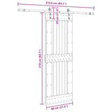 Porta Scorrevole con Set Hardware 80x210 cm Legno Massello Pino