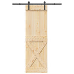 Porta Scorrevole con Set Hardware 70x210 cm Legno Massello Pino