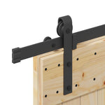 Porta Scorrevole con Set Hardware 70x210 cm Legno Massello Pino