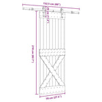 Porta Scorrevole con Set Hardware 70x210 cm Legno Massello Pino