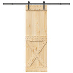 Porta Scorrevole con Set Hardware 70x210 cm Legno Massello Pino