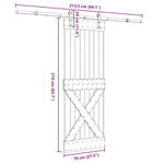 Porta Scorrevole con Set Hardware 70x210 cm Legno Massello Pino