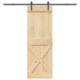 Porta Scorrevole con Set Hardware 80x210 cm Legno Massello Pino