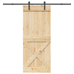 Porta Scorrevole con Set Hardware 90x210 cm Legno Massello Pino