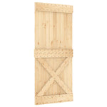 Porta Scorrevole con Set Hardware 90x210 cm Legno Massello Pino