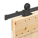 Porta Scorrevole con Set Hardware 70x210 cm Legno Massello Pino