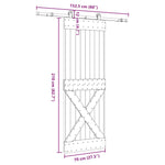 Porta Scorrevole con Set Hardware 70x210 cm Legno Massello Pino