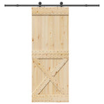 Porta Scorrevole con Set Hardware 90x210 cm Legno Massello Pino