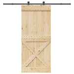 Porta Scorrevole con Set Hardware 100x210cm Legno Massello Pino