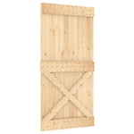 Porta Scorrevole con Set Hardware 100x210cm Legno Massello Pino