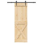 Porta Scorrevole con Set Hardware 70x210 cm Legno Massello Pino