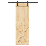 Porta Scorrevole con Set Hardware 70x210 cm Legno Massello Pino