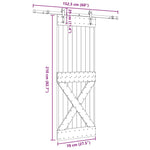 Porta Scorrevole con Set Hardware 70x210 cm Legno Massello Pino