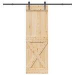 Porta Scorrevole con Set Hardware 70x210 cm Legno Massello Pino