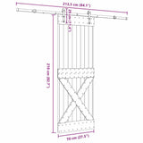 Porta Scorrevole con Set Hardware 70x210 cm Legno Massello Pino