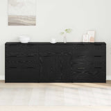 Credenza 3 pcs Rovere Nero 181 x 30 x 70 cm Legno truciolato