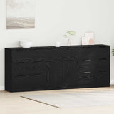 Credenza 3 pcs Rovere Nero 181 x 30 x 70 cm Legno truciolato