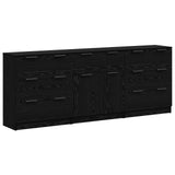 Credenza 3 pcs Rovere Nero 181 x 30 x 70 cm Legno truciolato