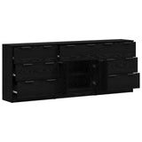 Credenza 3 pcs Rovere Nero 181 x 30 x 70 cm Legno truciolato