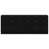 Credenza 3 pcs Rovere Nero 181 x 30 x 70 cm Legno truciolato