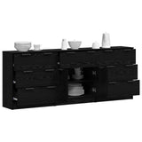 Credenza 3 pcs Rovere Nero 181 x 30 x 70 cm Legno truciolato