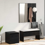 Set mobili da ingresso 3 pcs Rovere nero 80 x 31 x 40 cm