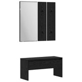 Set mobili da ingresso 3 pcs Rovere nero 80 x 31 x 40 cm