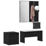 Set mobili da ingresso 3 pcs Rovere nero 80 x 31 x 40 cm