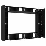 Set mobile TV 8 pcs Rovere Nero 100 x 30 x 30 cm