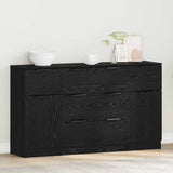 Credenza con cassetto 3 pcs Rovere Nero Legno truciolato