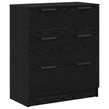 Credenza con cassetto 3 pcs Rovere Nero Legno truciolato