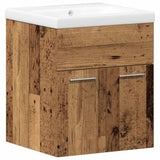 Set di mobili per il bagno con porta 3 pcs Legno vecchio