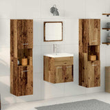Set di mobili per il bagno con porta 4 pcs Legno vecchio