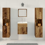 Set di mobili per il bagno con porta 4 pcs Legno vecchio