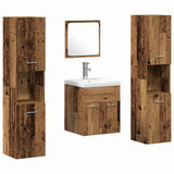 Set di mobili per il bagno con porta 4 pcs Legno vecchio