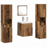 Set di mobili per il bagno con porta 4 pcs Legno vecchio