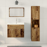Set di mobili per il bagno 4 pcs Marrone Legno truciolato