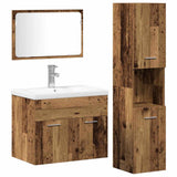 Set di mobili per il bagno 4 pcs Marrone Legno truciolato