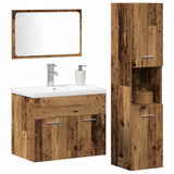 Set di mobili per il bagno 4 pcs Marrone Legno truciolato