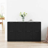 Credenza 2 pcs Rovere Nero 60 x 30 x 70 cm Legno truciolato
