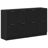 Credenza 2 pcs Rovere Nero 60 x 30 x 70 cm Legno truciolato
