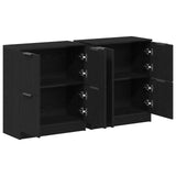 Credenza 2 pcs Rovere Nero 60 x 30 x 70 cm Legno truciolato